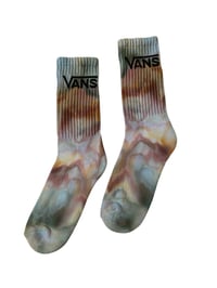 Image 3 of M/L Adult VANS Hand-Dyed Crew Socks in Earthy Muted Ice Dye