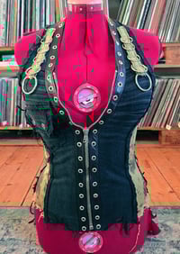 Image 9 of Frayed denim halterneck vest