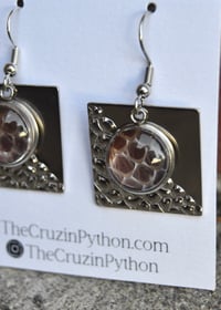 Image 2 of Plum Square Snake Shed Earrings