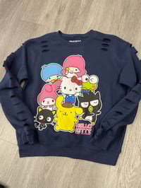 Medium blue hello kitty destroyed sweatshirt