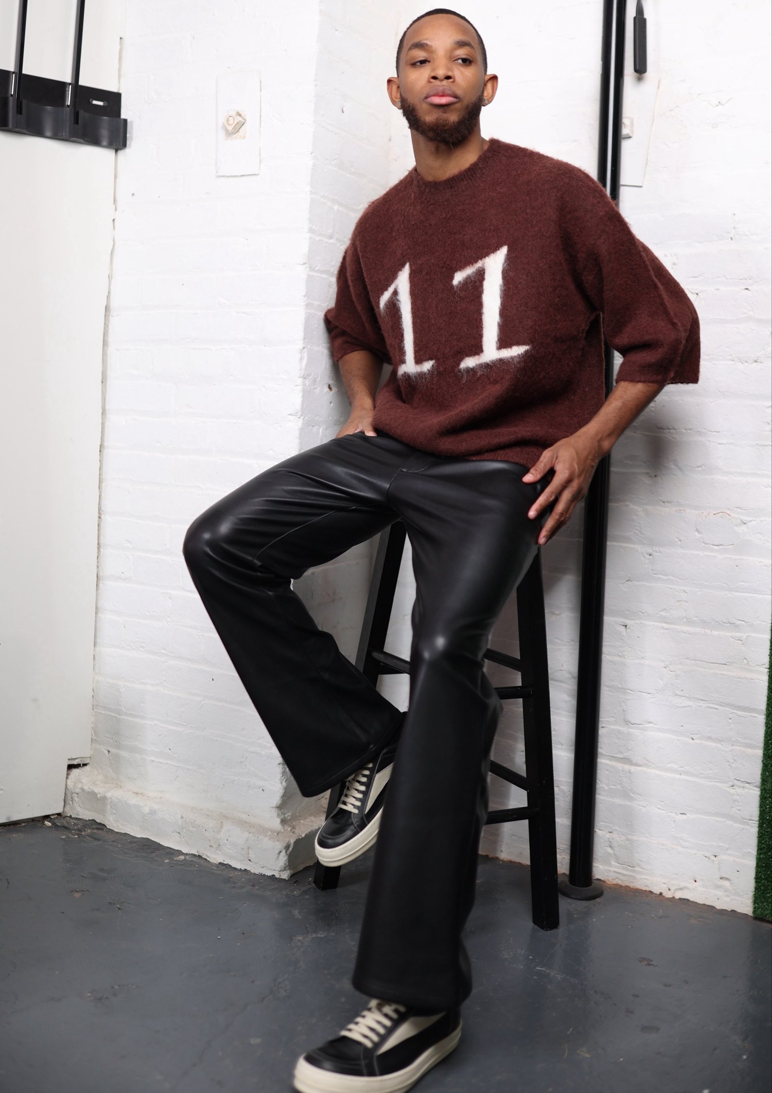 Image of Brown "11" Mohair Jersey