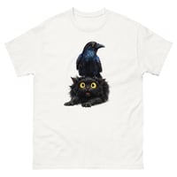 Image 3 of Unisex classic tee, Black Cat Raven Crow Funny Gothic tee
