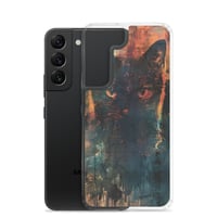 Image 1 of Dark Goth Black Cat With Orange Clear Case for Samsung®