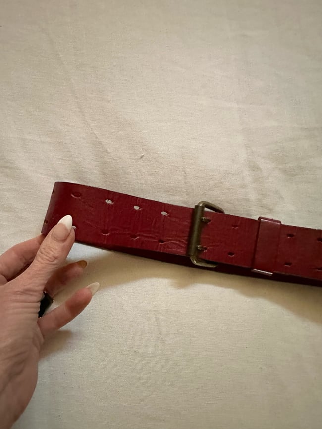 early 70s double-prong leather belt 
