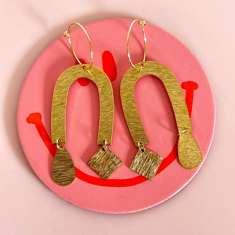 Image of Brass Horseshoe Shapes Earrings