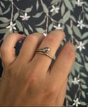 Superbe bague serpent argent 925 et zircons verts, vintage, taille ajustable!