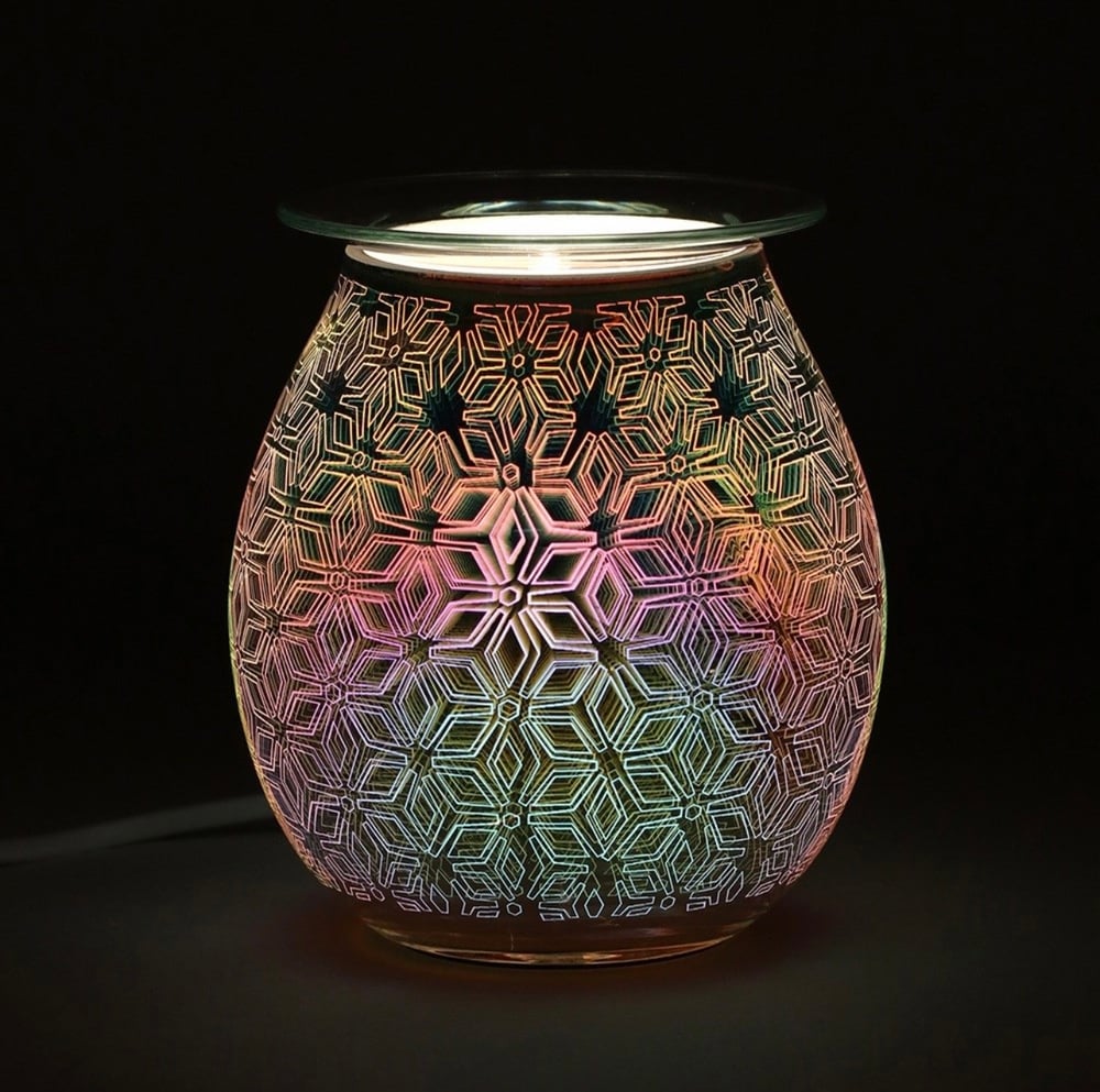 Image of 3D Geometric Flower Light Up Electric Oil Burner 