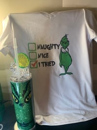 Image 3 of Grinch iced tumbler and T