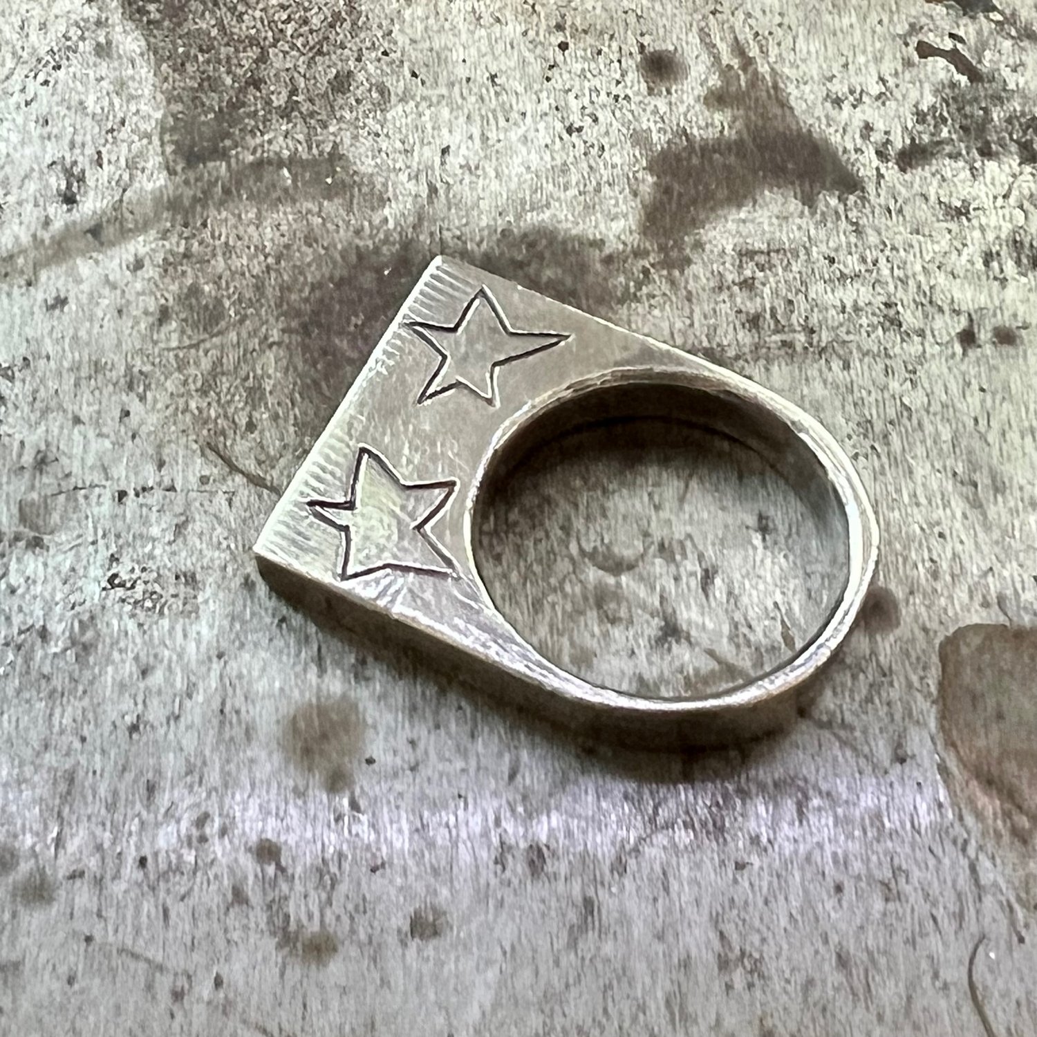 Image of Seeing Stars: Hand-carved Sterling Silver Ring, Size 8