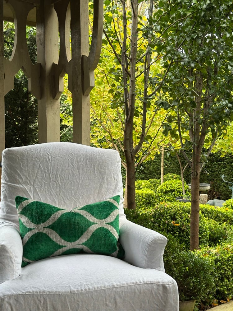 Image of Emerald Green Ikat Cushion