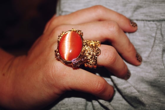 Image of Vintage Style Arty Designer Inspired Ring - Peach