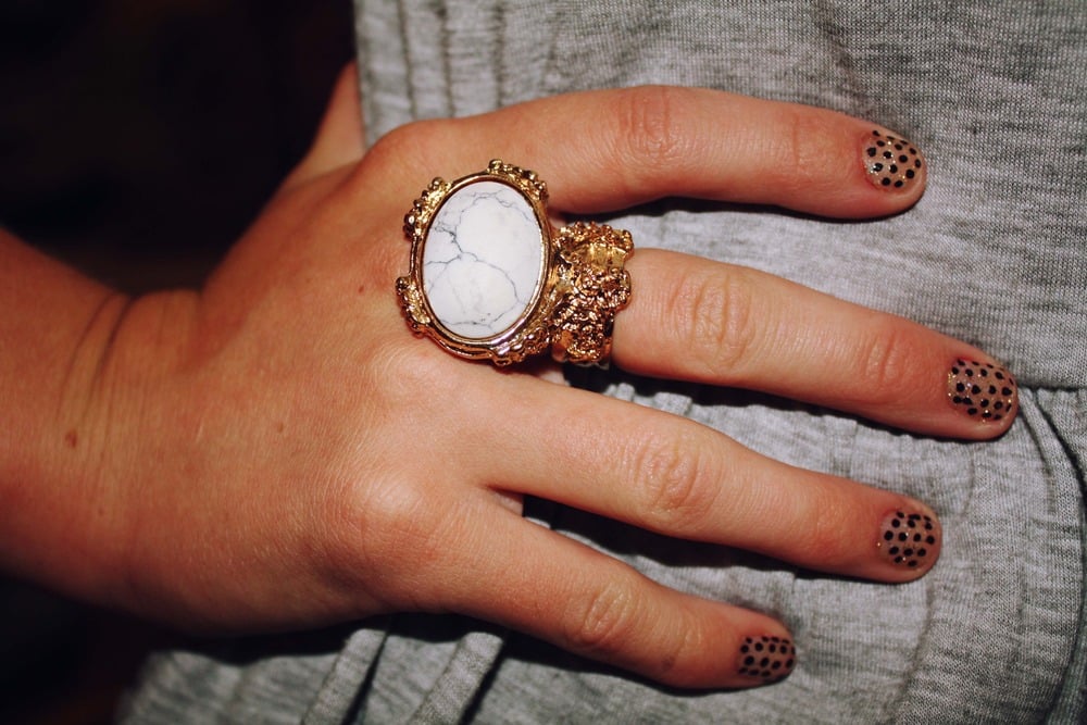 Image of Vintage Style Arty Designer Inspired Ring - White