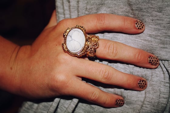 Image of Vintage Style Arty Designer Inspired Ring - White