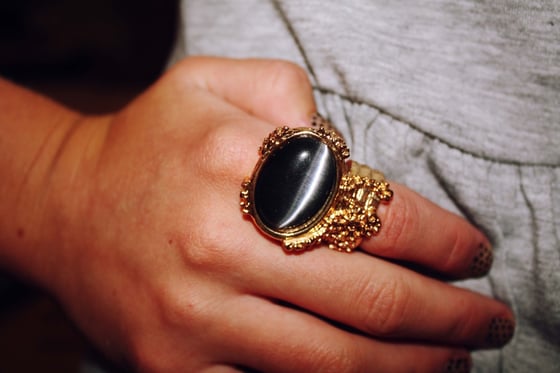 Image of Vintage Style Arty Designer Inspired Ring - Black