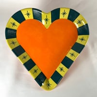 Image 1 of Blue, Green, & Orange Heart Plate