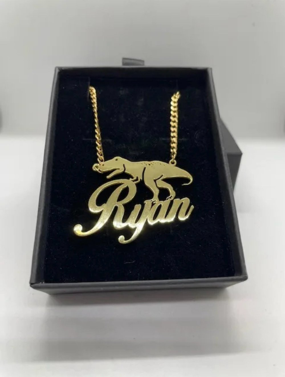 Image of Gold plated Custom cartoon character necklaces with name