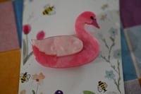 Image 1 of Pink swan mini brooch