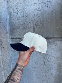 Image 3 of NAVY VISOR TWO TONE ESTADOS UNIDOS MEXICANOS DODGERS CUSTOM FITTED CAP