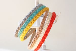 Image of pick 3 thin crochet headbands