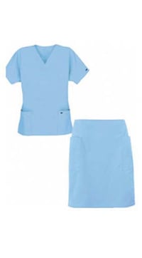 Easy Wear Scrub Skirt Set (Ceil Blue)