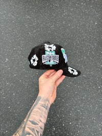 Image 2 of PINK BRIM BLACK CORDUROY PHILADELPHIA PHILLIES CUSTOM FITTED CAP