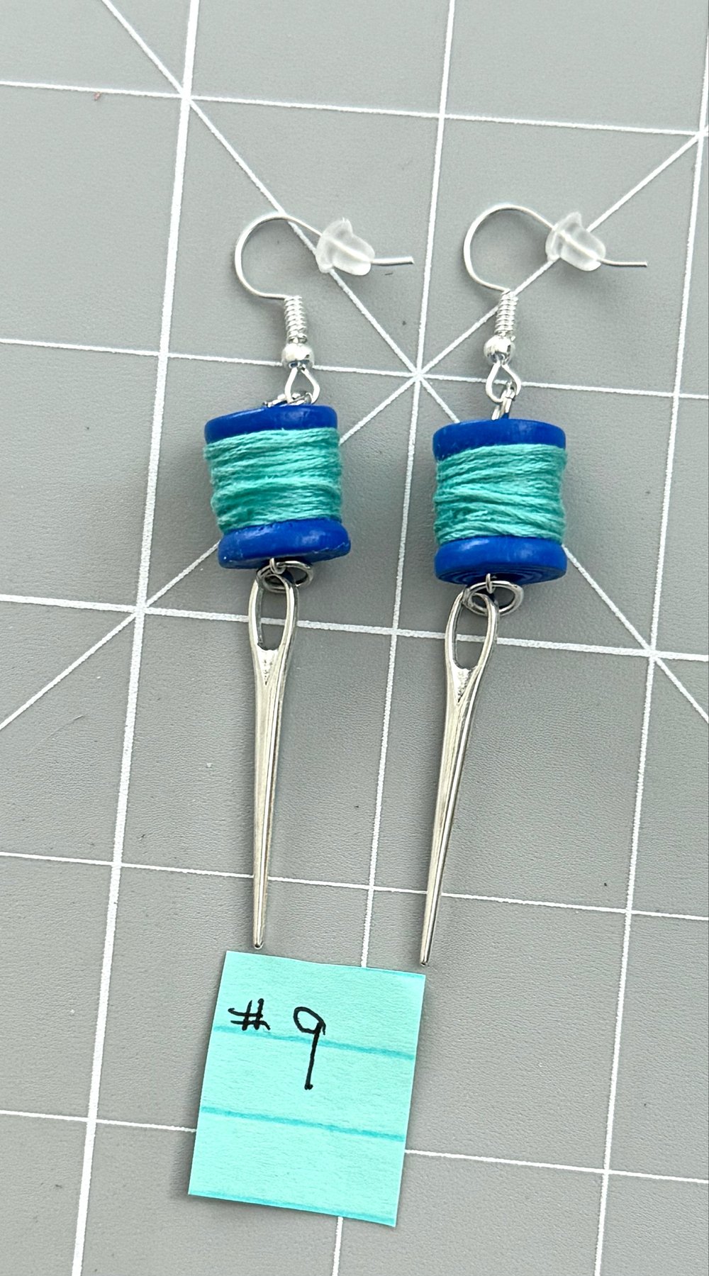Image of Mini Thread Spool & Sewing Needle Earrings