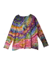 Image 2 of 2XL Ladies Long-Sleeve Stretch Tee in Euphoria Agate Ice Dye