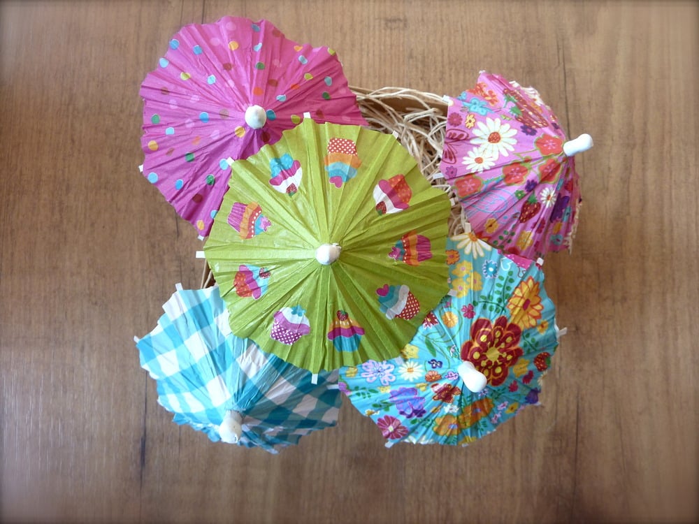 Image of Cupcake umbrella toppers set 1 (10 pcs)