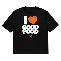Image 1 of I LOVE GOOD FOOD (Black & Orange) Oversized Tee