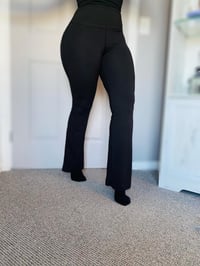 Image 3 of Black flared leggings 