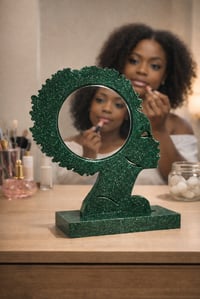 Image 5 of Emerald Afrogirl Wall Mirror With Stand