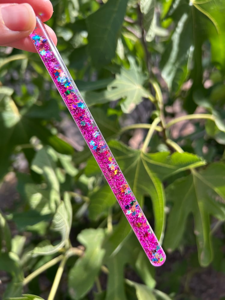 Image of Magenta Metallic Star Wand