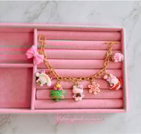 Image 1 of Gold Plated Kitty Christmas Charm Bracelet 