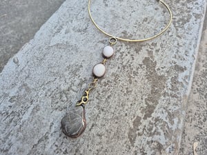 Pebbles and bullet cassings necklace 