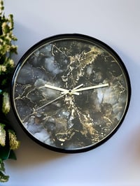 Image 1 of 12” Wall Clock Epoxy Resin Art 'The 909'