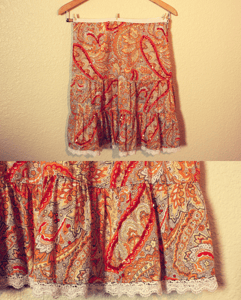 Image of Orange Paisley Skirt with Sequins (FREE SHIPPING*)