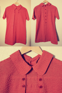 Image of Mod-Inspired Orange and Red Checkered Dress (FREE SHIPPING*)