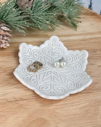 Image 4 of Snowflake Trinket Tray | Winter Jewelry Dish