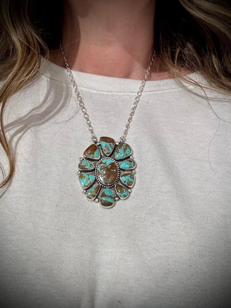 Image of Mine #8 Turquoise Cluster Necklace
