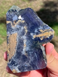 Image 23 of Blue, Green, Purple Fluorite With Pyrite Inclusions Polished Tower #2829