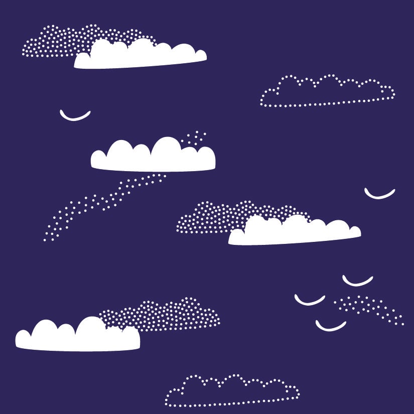 Image of Nuages Indigo - Tissu en Coton Biologique