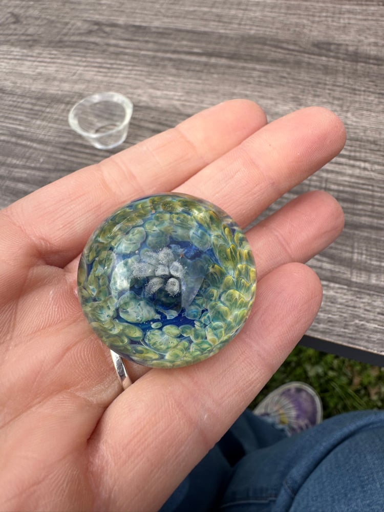 Image of Ghost Flower Glass Paperweight