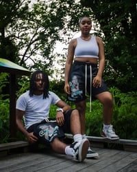 Image 3 of "Blood Lust" Sun Washed Black Shorts