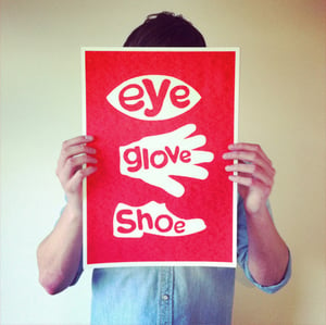 Image of Eye Glove Shoe – A3 Screen Print