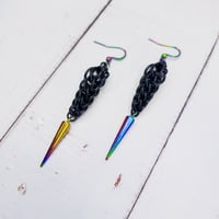 Image 3 of Metallic Spike Full Persian Earrings
