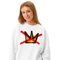 Image 3 of No Kings Large Print - fleece crewneck 
