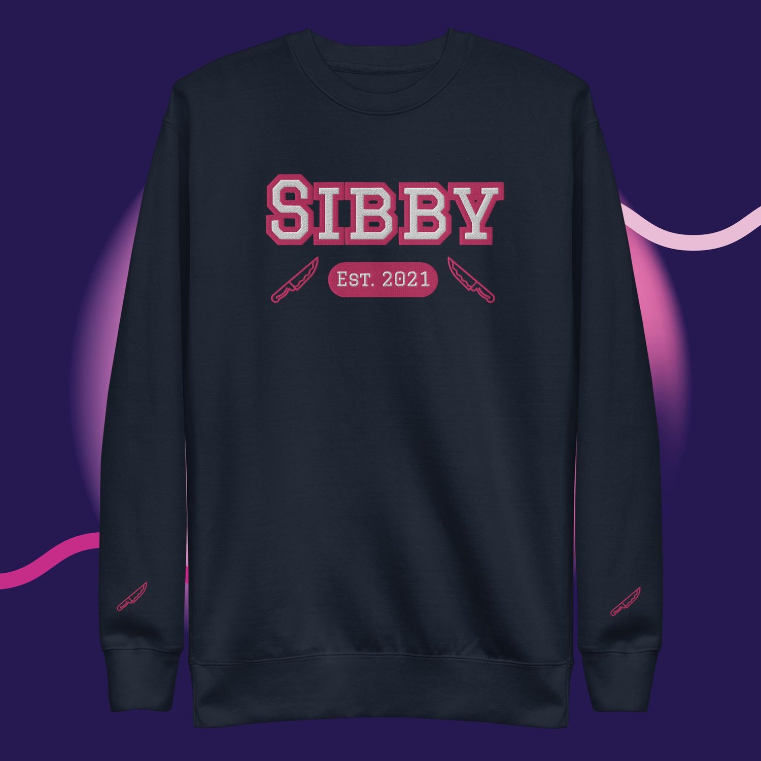 Image of Sibby embroidery with sleeve detail  Unisex Premium Sweatshirt