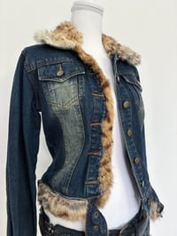 Image 3 of 00s Fur denim jacket // S 