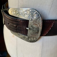 Image 4 of Montana Silversmiths German Silver Leather Western Belt