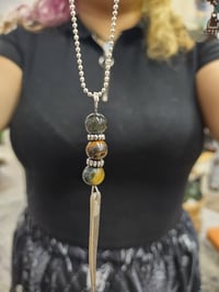 Image 3 of Handcrafted Fork Tine Spike Earrings and Necklace Set